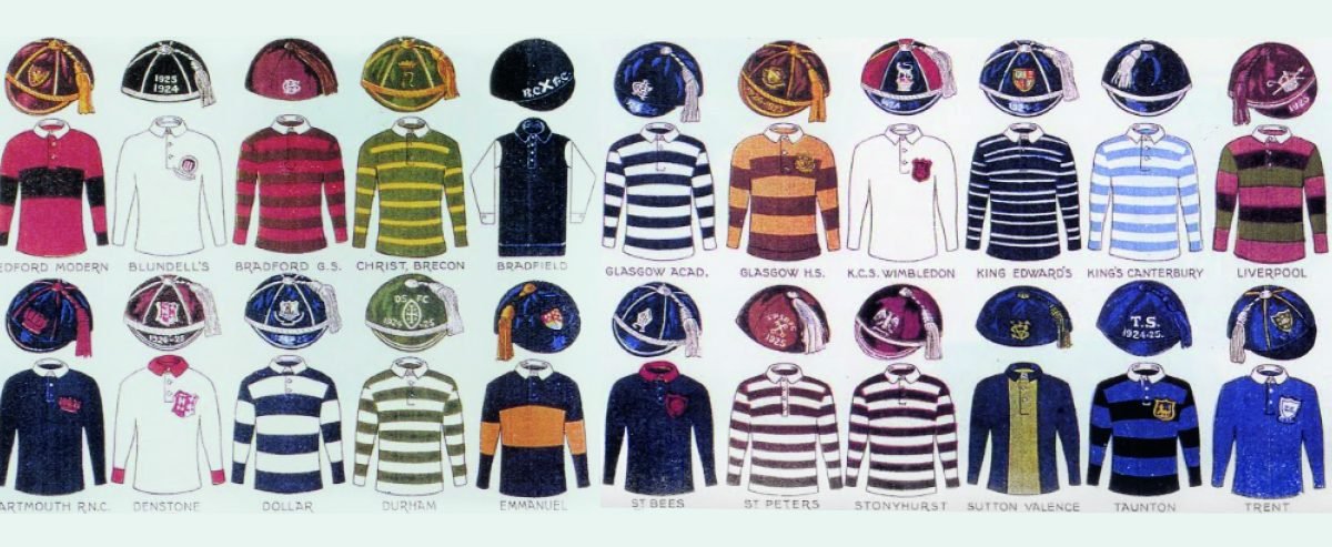 Desenhos de vários uniformes de clubes brasileiros, lado a lado, compondo um painel multicolorido.