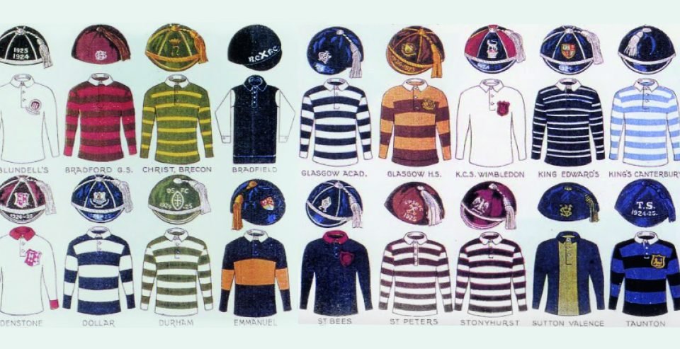 Desenhos de vários uniformes de clubes brasileiros, lado a lado, compondo um painel multicolorido.