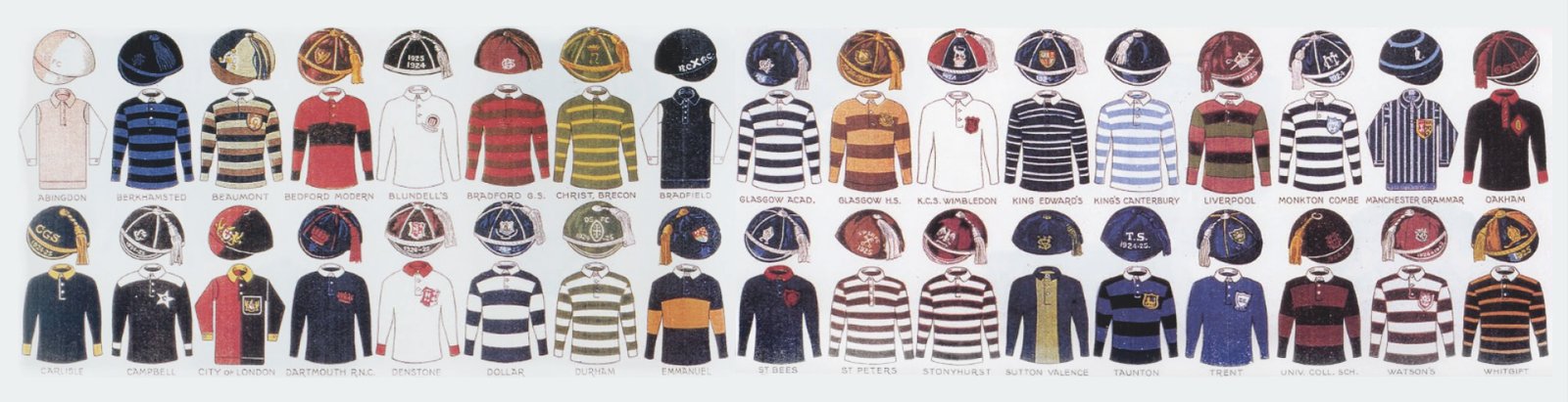 Desenhos de vários uniformes de clubes brasileiros, lado a lado, compondo um painel multicolorido.