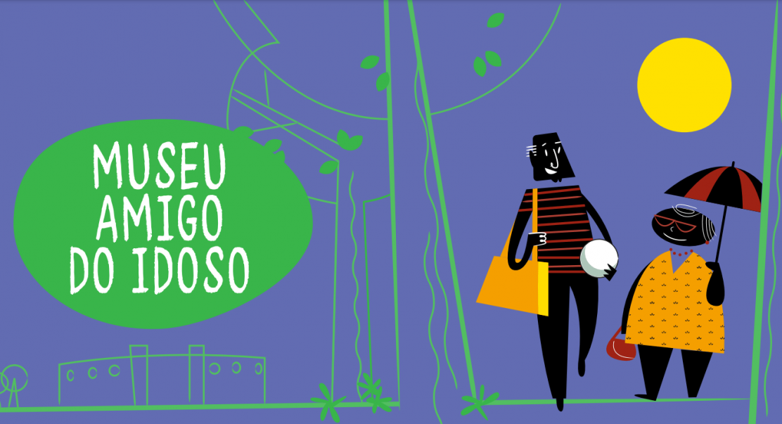 Ilustração com fundo lilás, com os dizeres