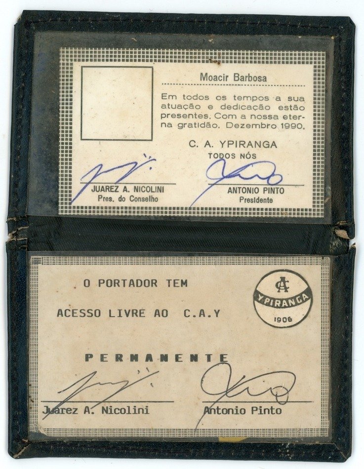 Foto da carteirinha do Ypiranga