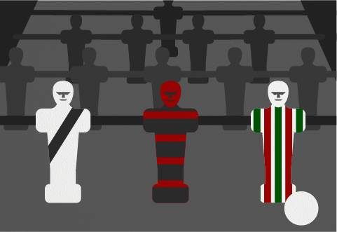 Luciano_Dias Ilustração ode uma trave de pepolim com jogadores todos com cores diferentes