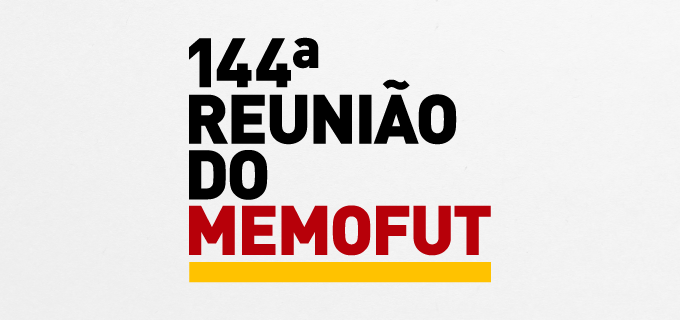 ilustração com dizeres 144° reunião do Memofut