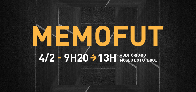 Arte com fundo preto e texto amarelo dizendo: reunião do memofut