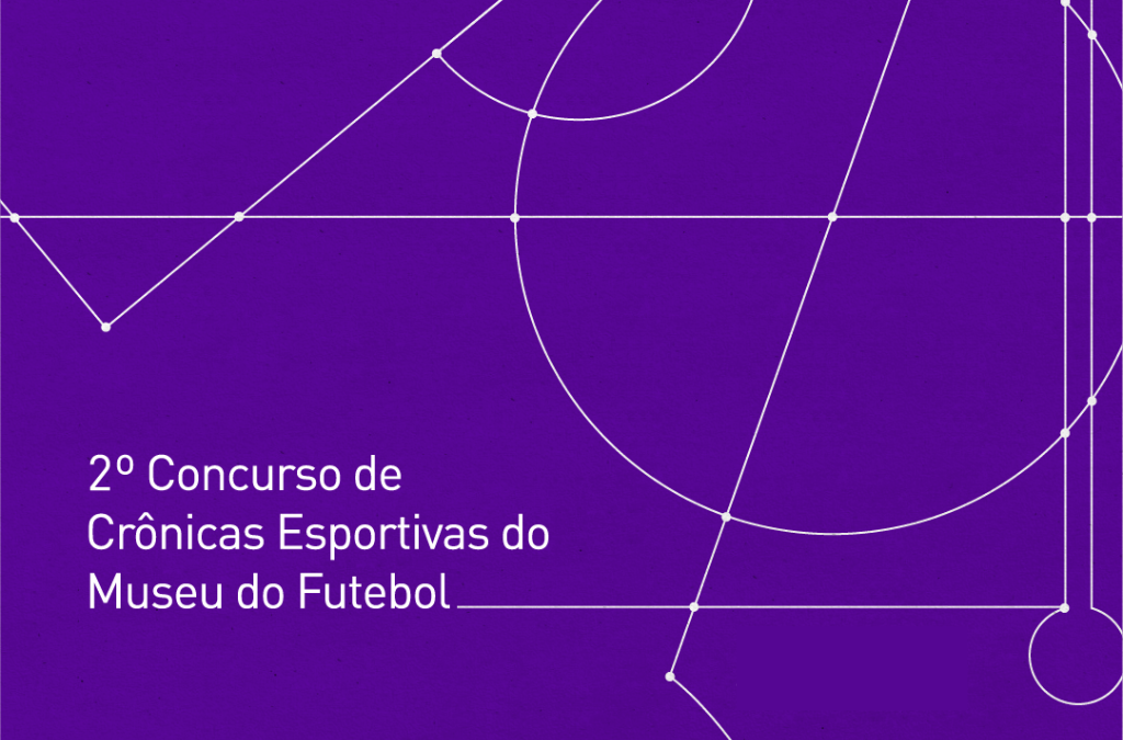 Arte com fundo roxa e linhas e texto em branco sobre o 2º Concurso de Crônicas