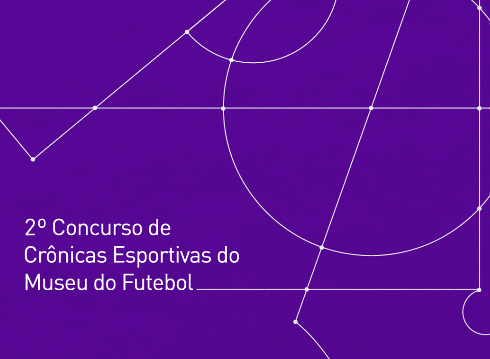 Arte com fundo roxa e linhas e texto em branco sobre o 2º Concurso de Crônicas
