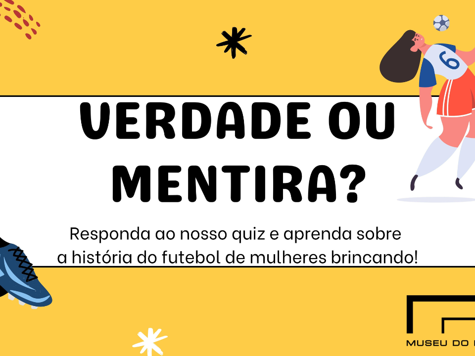 Arte com fundo amarelo e texto Verdade ou Mentira em preto