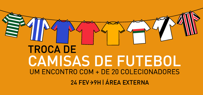 Imagem com os Dizeres: Troca de Camisas de Futebol, 24 de fevereiro, 9h