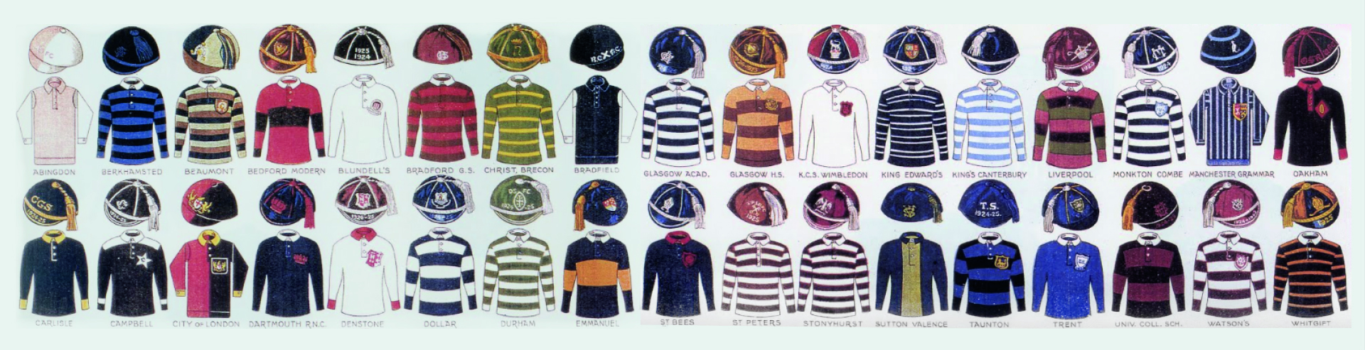Desenhos de vários uniformes de clubes brasileiros, lado a lado, compondo um painel multicolorido.