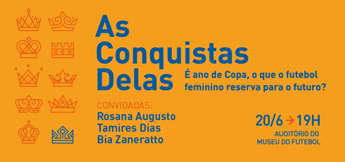 Arte com fundo amarela e os dizeres "As conquistas delas"