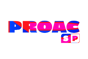 Logo do ProAC Editais nas cores rosa, azul e vermelho.