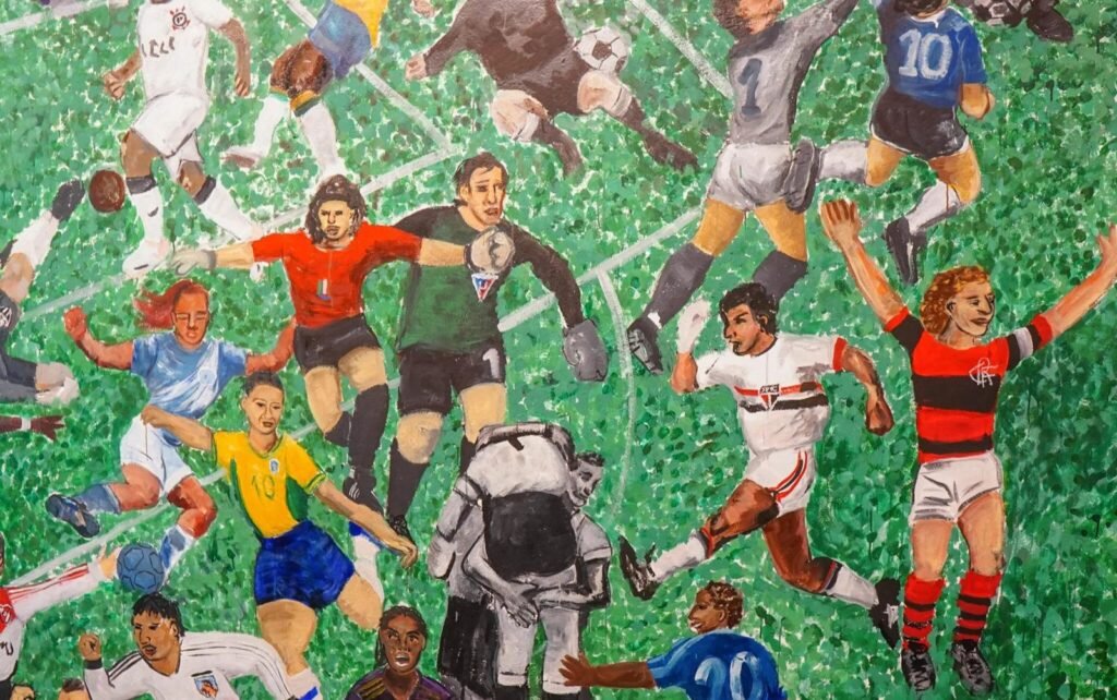imagem do mural exposto na exposiçao Cancha Brava