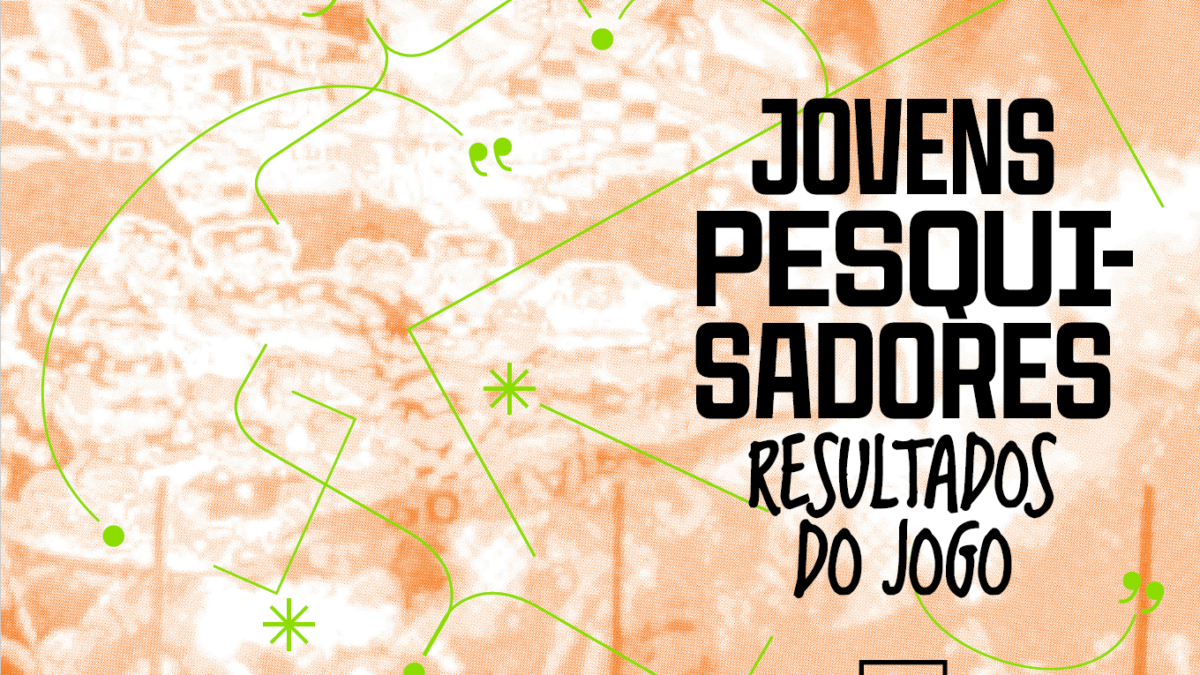 ilustração com fundo laranja claro e a frase Jovens pesquisadores: resultados do jogo